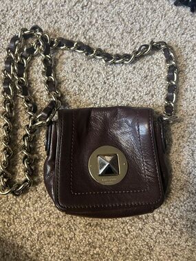 kate spade Brown Leather Mini Crossbody with Gold-Tone Hardware